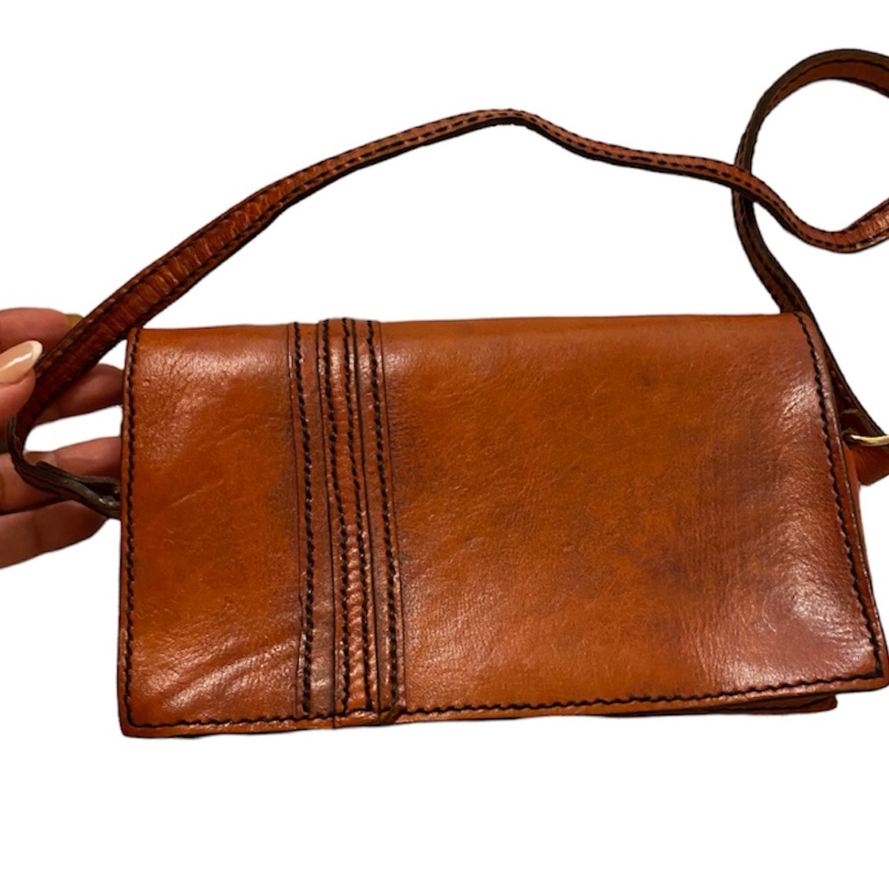 Genuine 100% leather crossbody bag from Spain, minor flaws see pic. $125
